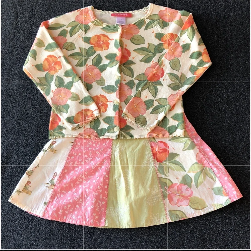 Gymboree Aloha Wahine 100% Cotton Multi-Color Stripe With 2 Side Ruffle Size 6 - Picture 13 of 16